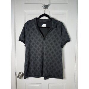 Izod Women’s Black Golf Polo/Shirt With Diamond Pattern Size XL